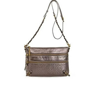 Elliott Lucca Pyrite Mari Leather Crossbody Bag metallic